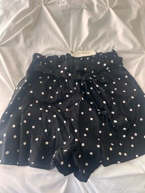 Francesca's Collections Black & White Polka Dot High-Waist Shorts